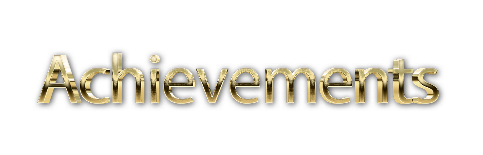 3D WORD ACHIEVEMENTS gold text effects art typography PNG images free